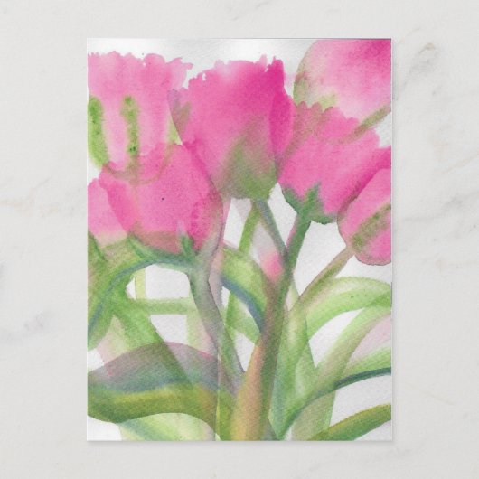 Roze tulpen briefkaart (Voorkant)