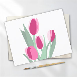 Roze tulpen briefkaart