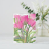 Roze tulpen briefkaart (Staand voorkant)