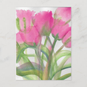 Roze tulpen briefkaart