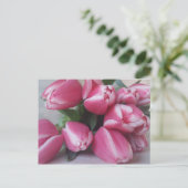 Roze tulpen briefkaart (Staand voorkant)