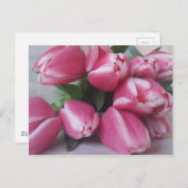 Roze tulpen briefkaart (Voorkant / Achterkant)