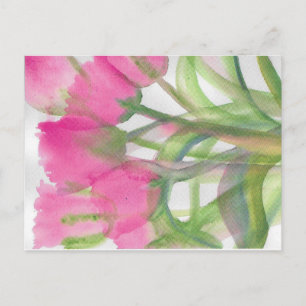 Roze tulpen briefkaart