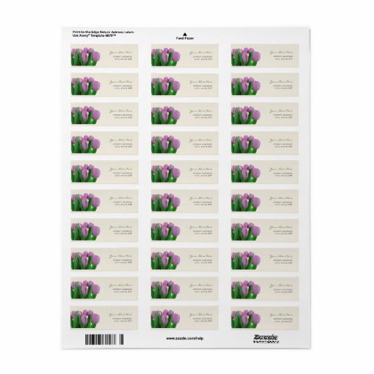 Roze Tulpen Bruiloft Adresetiketten Etiket (Full Sheet)