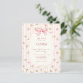 Roze tulpen bruiloft kaart (Staand voorkant)
