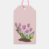 Roze tulpen cadeaulabel (Voorkant)
