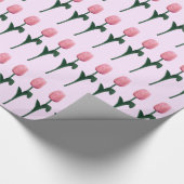Roze tulpen cadeaupapier (Hoek)