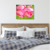 Roze tulpen canvas afdruk (Insitu (Slaapkamer))