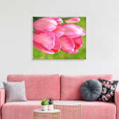 Roze tulpen canvas afdruk (Insitu (Woonkamer))