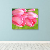 Roze tulpen canvas afdruk (Insitu (Houten vloer))
