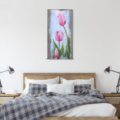 Roze tulpen  canvas afdruk (Insitu (Slaapkamer))