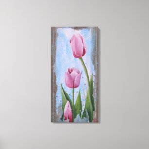 Roze tulpen canvas afdruk