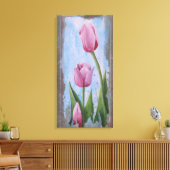 Roze tulpen  canvas afdruk (Insitu (Woonkamer))