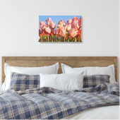 Roze tulpen canvas afdruk (Insitu (Slaapkamer))