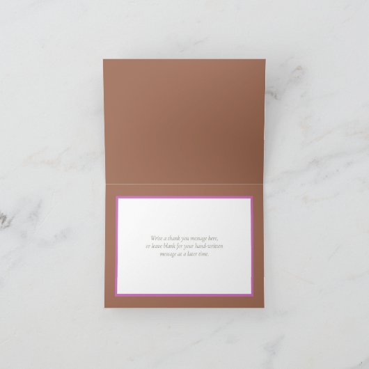  Roze Tulpen Chic Bloemen Boeket Dank u Kaart (Binnen)