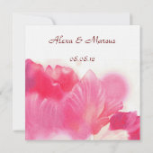 Roze tulpen die de datumkaart opslaan save the date (Achterkant)