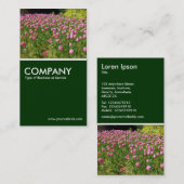 Roze tulpen - Donkergroen Visitekaartje (Voorkant / Achterkant)