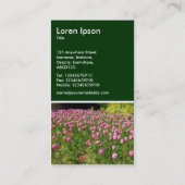 Roze tulpen - Donkergroen Visitekaartje (Achterkant)