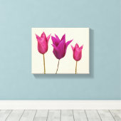 roze tulpen Eenvoudige bloemenstijlvolle stijlvol Canvas Afdruk (Insitu (Houten vloer))