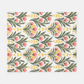 Roze tulpen en groen fleece deken (Voorkant (Horizontaal))