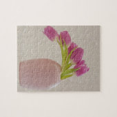 Roze tulpen en kant legpuzzel (Horizontaal)
