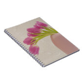 Roze tulpen en kant notitieboek (Rechterzijde)