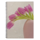 Roze tulpen en kant notitieboek (Voorkant)