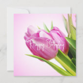 Roze tulpen feestdagenkaart (Voorkant)