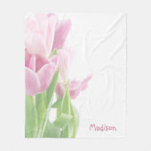 Roze tulpen fleece deken (Voorkant)
