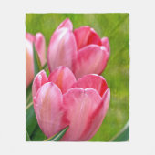 Roze tulpen fleece deken (Voorkant)