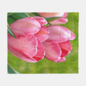 Roze tulpen fleece deken (Voorkant (Horizontaal))