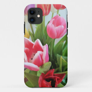 Roze tulpen, Floral Spring Bouquet, Flowers Case-Mate iPhone Case