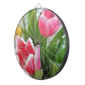 Roze tulpen, Floral Spring Bouquet, Flowers Dartbord (Voorkant Rechts)