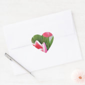 Roze tulpen, Floral Spring Bouquet, Flowers Hart Sticker (Envelop)