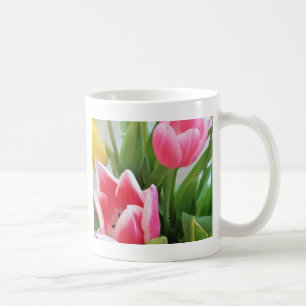 Roze tulpen, Floral Spring Bouquet, Flowers Koffiemok