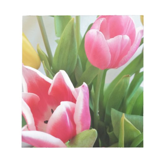 Roze tulpen, Floral Spring Bouquet, Flowers Notitieblok (Voorkant)