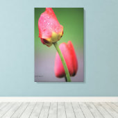 Roze Tulpen Foto Canvasprint Canvas Afdruk (Insitu (Houten vloer))
