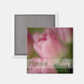 Roze Tulpen · Gelukkige Verjaardagsmagneet Magneet (Voorkant / Achterkant)