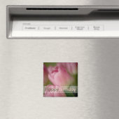 Roze Tulpen · Gelukkige Verjaardagsmagneet Magneet (Insitu (Vaatwasser))