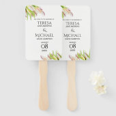 Roze Tulpen Gepersonaliseerde Tuin Bruiloft Handwaaier (Voorkant en achterkant)