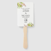 Roze Tulpen Gepersonaliseerde Tuin Bruiloft Handwaaier (Achterkant)