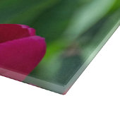 Roze tulpen glas snijplank (Hoek)