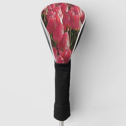 roze tulpen golfheadcover (Voorkant)