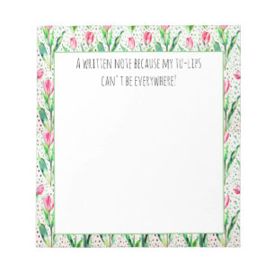 Roze tulpen- grappig wordplay notitieblok