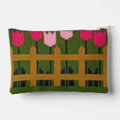 Roze Tulpen Groene Tuin Artisan Haakprint Etui (Achterkant)