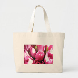 Roze tulpen grote tote bag