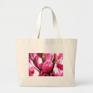 Roze tulpen grote tote bag