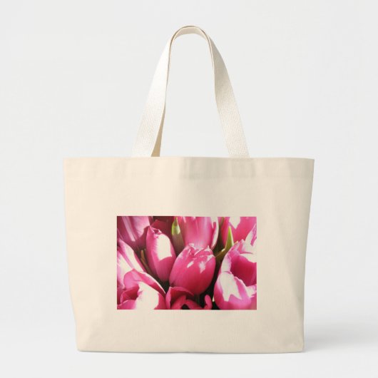 Roze tulpen grote tote bag (Voorkant)
