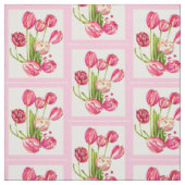 roze tulpen halve druppel stof (Swatch)