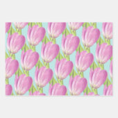  roze tulpen Happy Spring Elegant Floral art Inpakpapier Vel (Voorkant)